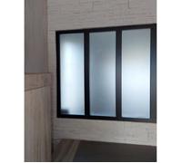 Verrière d'atelier MDF + 3 vitrages clairs inclus 4mm - L.112 x 108 cm - Noir