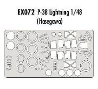 Verrière Et Roues De P-38 De Lockheed (Pour Maquettes Hasegawa) (Fait À Partir De Bande Jaune De Kabuki Japonais)-Eduard