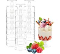 Verrine 25 Pièces Circulaire Trparent 120 ml Verrine Aperitif Réutilisable Verrines pour Le Pudding