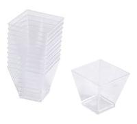 Homéa, Set de 25 Verrines en Plastique Réutilisable Carre 60Ml Transparent
