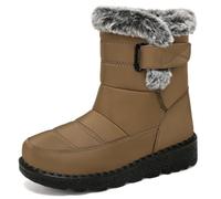 VERROL Bottes De Neige pour Femme, Courtes Bottes D’Hiver Chaudes | chaussures d’hiver imperméables doublées polaire antidérapantes pour la promenade le camping les voyages