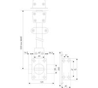 Verrou 2 points en applique Zenith 1520 à bouton cylindre de 45 mm droit ISEO 15200451.5