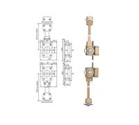 Verrou 4 points Zenith 1550 haut et bas à bouton cylindre de 45mm droit - ISEO - 15500451.5 Noir G