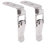 Verrou à bascule, 2 boucles 90 degrés, crochet de verrouillage, loquet ressort en acier inoxydable, pince serrage, moraillon, fermoir(A 304 Stainless Steel,127mm)