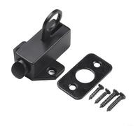 Verrou à boucle en alliage d'aluminium avec ressort automatique et fermeture automatique pour portes et boulons de châssis (Noir)