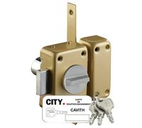 Verrou à bouton A2P* CAVITH 1400 métallisé or 3 clés ISEO 14000001*