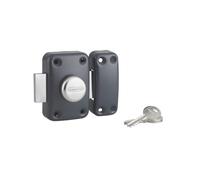 Verrou à bouton Apache, porte de garage, cylindre 40 mm, pêne 160 mm, acier, 3 clés, époxy noir, haute sécurité, réversible, serrure à encastrer, protection arrachement, THIRARD