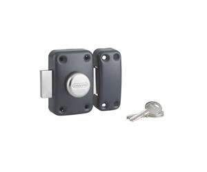 Verrou à bouton Apache, porte de garage, cylindre 40 mm, pêne 160 mm, acier, 3 clés, époxy noir, haute sécurité, réversible, serrure à encastrer, protection arrachement, THIRARD