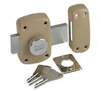 Verrou à bouton bronze s'entrouvrant n° U08925 - Cylindre 30 mm - Pêne 110 mm - Cyclop - Vachette