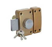 Iseo Verrou en applique City25 à bouton cylindre 45 mm bronze varié