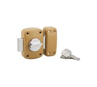 Verrou à bouton Corvette pour porte d'entrée cylindre 50mm acier 3 clés époxy bronze - THIRARD