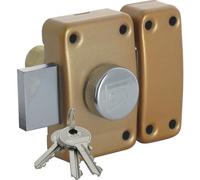 Verrou à bouton - ISEO - CITY 25 - Cylindre 50mm - 3 clés plates - Finition bronzé or