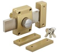 Verrou à bouton pour porte d'entrée pêne long 140 mm Cylindre 45 mm 3 clés crantées