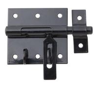 Verrou à Cadenas Noir Avec Gâche Intégrée â€¿ Platine 70 X 67 Mm â€¿ Acier Plastifié â€¿ Marque Alberts