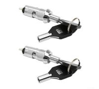 Verrou n acier inoxydable de 12 mm pour distributeurs automatiques, serrure de sécurité à coupure de courant à 90 degrés avec 2 clés et écrou, dispositif de sécurité compact pour panneau