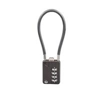 Verrou à combinaison à 4 chiffres avec câble de 18 cm de marque Sisav pour casier scolaire, casque, classeurs, boîte à outils, valise, sac à dos, noir - Lot de 1