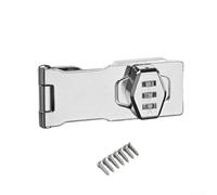 Verrou à combinaison en alliage de zinc pour porte d'armoire, 7,6 cm, verrou de tiroir antivol pour maison, bureau, armoire, meubles, rangement noir (10,2 cm, argenté)