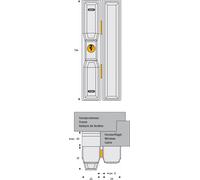 Verrou à cylindre pour baie coulissante blanc - ABUS - FTS88 W KD EK