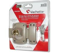 Verrou à double cylindre Pluton - VACHETTE - 45 mm - Nickelé - 3 clés incluses