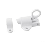 Verrou à fermeture automatique en alliage d'aluminium pour sécurité de porte, serrure de portail automatique à ressort avec anneau de tirage, compatible avec les portes à charnières et à battant, noir