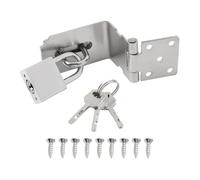 Verrou à loquet fiable en acier inoxydable avec boulon à angle droit de 90 degrés et vis pour sécuriser les portes, boîtes de rangement et armoires (10,2 cm, 90°)