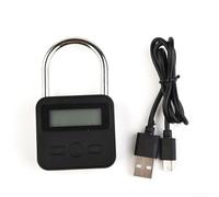 Verrou à minuterie rechargeable par USB, cadenas en métal avec écran LCD, verrouillage de prévention des retards, dispositif de sécurité auto-contrôlé, compte à rebours de 99 heures, déverrouillage