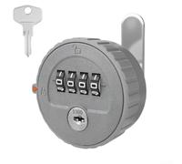 Verrou à mot de passe pour tiroirs et portes d'armoire, fabriqué en ABS imperméable et alliage de zinc avec clé de secours pour un accès sécurisé et une récupération facile du code (20 mm gris)