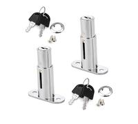 Verrou à piston poussoir de 40 mm de long, cylindre de 19 mm de diamètre en alliage de zinc avec clés pour tiroir, à pêne avec cylindre de pression pour portes coulissantes bureau, armoire, 2 pièce