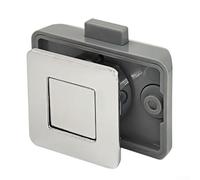 Verrou à poussoir pour armoire ou tiroir de caravane, loquet de placard de bateau avec bouton en alliage de zinc et boîtier ABS, bouton poussoir chromé pour porte de 18 mm, sécurisé (chromé)