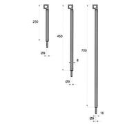 Verrou aluminium en applique ATLAS L 450mm gris - FAPIM - 3724_G5