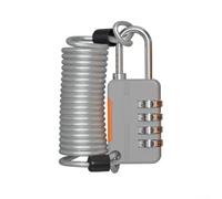 Verrou antivol à mot de passe avec câble métallique pour bagages et armoires de gym, compact et design adapté pour les voyages et une utilisation quotidienne (argent)