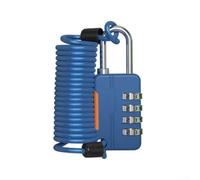 Verrou antivol à mot de passe avec câble métallique pour bagages et armoires de gym, compact et design adapté pour les voyages et une utilisation quotidienne (bleu)