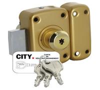 Verrou Arnov Cavith 4116A à double entrée bronze or - ISEO - 10750001