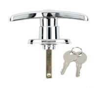 Verrou arrière en T pour porte de garage - Assemblage complet - Poignée en métal étanche pour remorque et camion - Tige de 3,6 cm