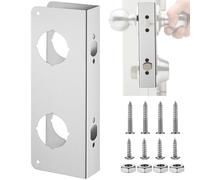 Verrou avec plaque de porte pour renforcement, serrure de porte de sécurité en acier inoxydable avec une épaisseur de 1-3/4, distance de 2-3/8, ainsi qu'un alésage de 2-1/8