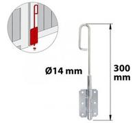 Verrou baïonnette acier zingué, H.300 x L.60 x P.20 mm Zingué G