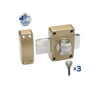 BRICARD Verrou bouton / cylindre, 45 mm, BRICARD Alpha doré G