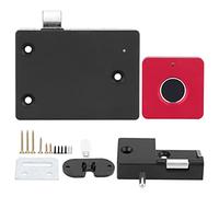 Verrou Cabinet Empreinte Digitale, Alliage Aluminium, Petit Format Fleur - Ouverture Rapide, Reconnaissance Biometrique 360°, Usage Professionnel (Panneau carré en alliage d'aluminium rouge)