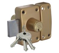 Verrou CITY 26 à double entrée gâche huisserie bois cylindre de 60mm - ISEO - 10022601
