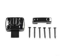 Verrou coulissant avec crochet en métal moulé, serrure de porte en alliage de zinc pour installation à angle droit sur portes de toilettes et coulissantes, compact et solide (noir)