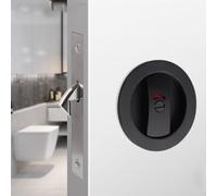 Verrou coulissant de salle de bain avec indicateur rouge vert pour une communication claire de l'état de verrouillage (noir)