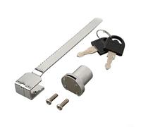 Verrou coulissant en alliage de zinc pour vitrine et porte en verre compatible avec une épaisseur de verre de 2 à 6 mm et 2 clés incluses