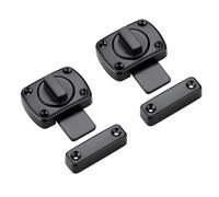 Verrou coulissant, loquet rotatif, glissière de sécurité en alliage zinc renforcé for portes, fenêtres et quincaillerie meubles(Black,Small)