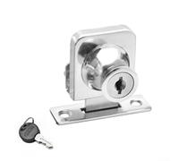 Verrou coulissant pour porte de vitrine - Kit complet avec 2 clés - Convient pour une épaisseur de verre standard (1#)