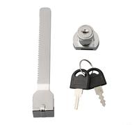 Verrou coulissant pour vitrines en verre, construction en alliage de zinc avec deux clés pour un contrôle sécurisé (taille L)