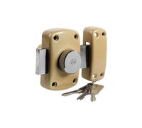 Vachette Verrou de porte Bouton/Cylindre CYCLOP - Ouverture à Bouton intérieur, Clé extérieur - Cylindre ø 23 mm, Longueur 50 mm, 5 goupilles - 67600-50/SC - Anti crochetage - 3 clés