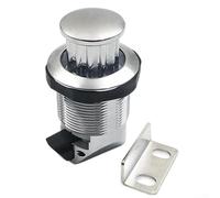 Verrou d'armoire à bouton-poussoir, loquet de porte de placard sans clé avec design rotatif pour meubles de camping-car, yacht et châssis intégré, noir argenté (argent)