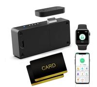 Verrou d'armoire eLinkSmart avec carte RFID NFC cachée porte de placard avec application Bluetooth pour la sécurité des enfants meubles de cuisine garde-manger noir