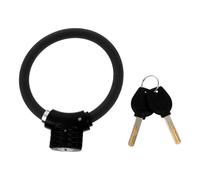 Verrou de Bague Antivol de Vélo Portable Noir Zine-alloy PVC | Sécurité Anti-vol, Format Mini pour Cyclisme, Protège le Cadre, Câble Acier pour Roue, Usage Extérieur