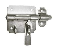 Verrou de box à porte-cadenas - Course : 32 mm - Diamètre : 10 mm - Platine : 65 x 61,5 x 1,5 mm - ITAR